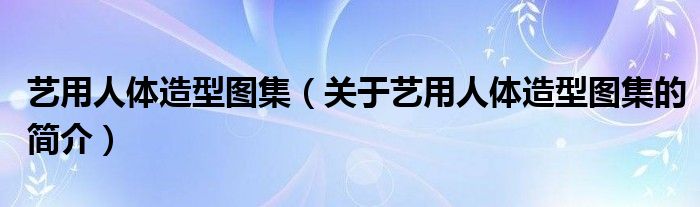 藝用人體造型圖集（關(guān)于藝用人體造型圖集的簡介）