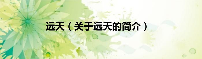 遠(yuǎn)天（關(guān)于遠(yuǎn)天的簡(jiǎn)介）