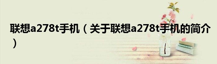 聯(lián)想a278t手機(jī)（關(guān)于聯(lián)想a278t手機(jī)的簡(jiǎn)介）