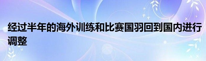 經(jīng)過半年的海外訓(xùn)練和比賽國羽回到國內(nèi)進(jìn)行調(diào)整