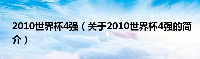 2010世界杯4強(qiáng)（關(guān)于2010世界杯4強(qiáng)的簡(jiǎn)介）