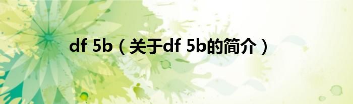 df 5b（關(guān)于df 5b的簡介）