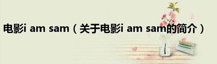 電影i am sam（關(guān)于電影i am sam的簡介）