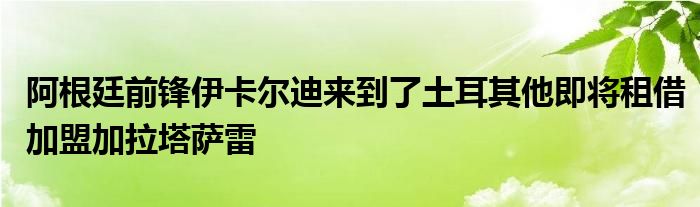 阿根廷前鋒伊卡爾迪來到了土耳其他即將租借加盟加拉塔薩雷