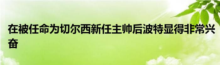 在被任命為切爾西新任主帥后波特顯得非常興奮