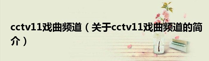 cctv11戲曲頻道（關(guān)于cctv11戲曲頻道的簡介）