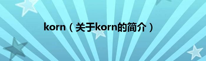 korn（關于korn的簡介）