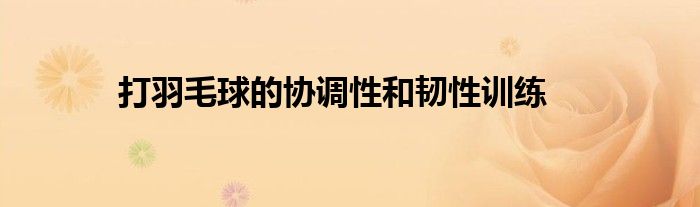 打羽毛球的協(xié)調(diào)性和韌性訓(xùn)練