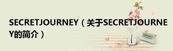 SECRETJOURNEY（關于SECRETJOURNEY的簡介）