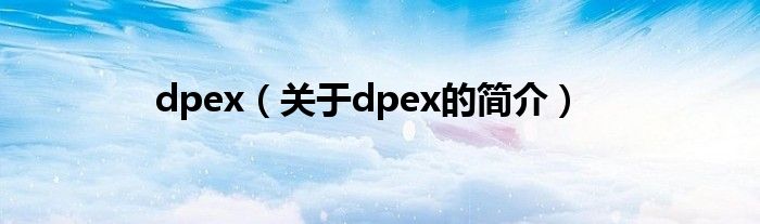 dpex（關(guān)于dpex的簡(jiǎn)介）