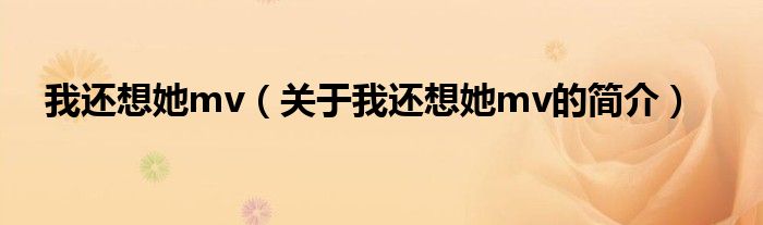 我還想她mv（關(guān)于我還想她mv的簡(jiǎn)介）