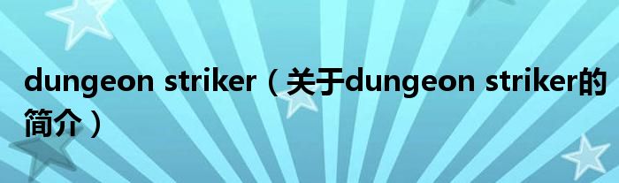 dungeon striker（關于dungeon striker的簡介）