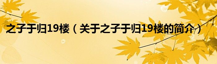 之子于歸19樓（關于之子于歸19樓的簡介）