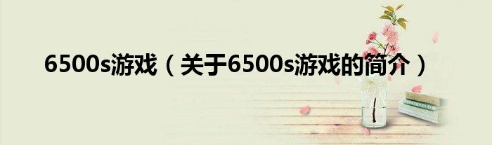 6500s游戲（關(guān)于6500s游戲的簡介）