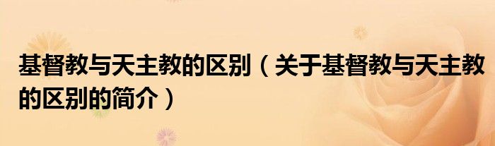 基督教與天主教的區(qū)別（關于基督教與天主教的區(qū)別的簡介）