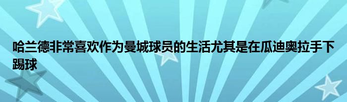 哈蘭德非常喜歡作為曼城球員的生活尤其是在瓜迪奧拉手下踢球