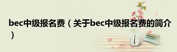 bec中級報名費(fèi)（關(guān)于bec中級報名費(fèi)的簡介）