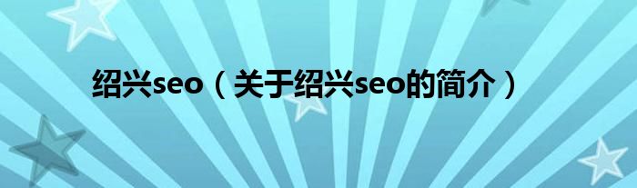 紹興seo（關于紹興seo的簡介）