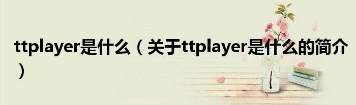 ttplayer是什么（關于ttplayer是什么的簡介）