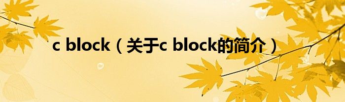 c block（關(guān)于c block的簡介）