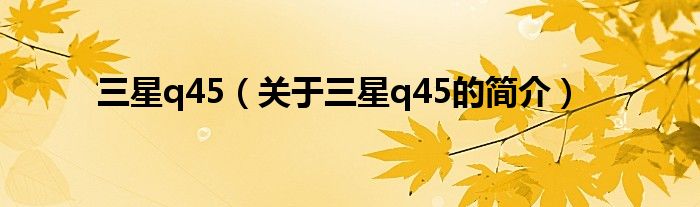 三星q45（關(guān)于三星q45的簡(jiǎn)介）