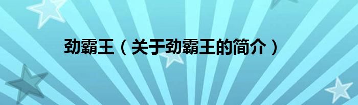 勁霸王（關(guān)于勁霸王的簡介）