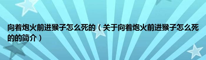 向著炮火前進(jìn)猴子怎么死的（關(guān)于向著炮火前進(jìn)猴子怎么死的的簡(jiǎn)介）