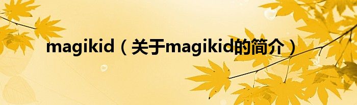 magikid（關于magikid的簡介）