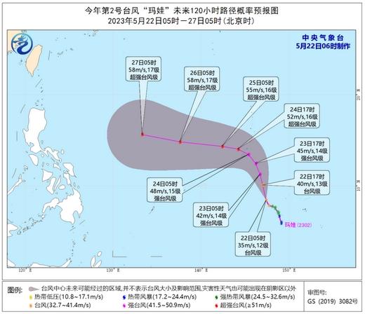 臺風(fēng)瑪娃加強(qiáng)為臺風(fēng)級，未來5天對我國無影響